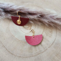Boucles d'oreilles cuir de pomme IrisKarmyliege