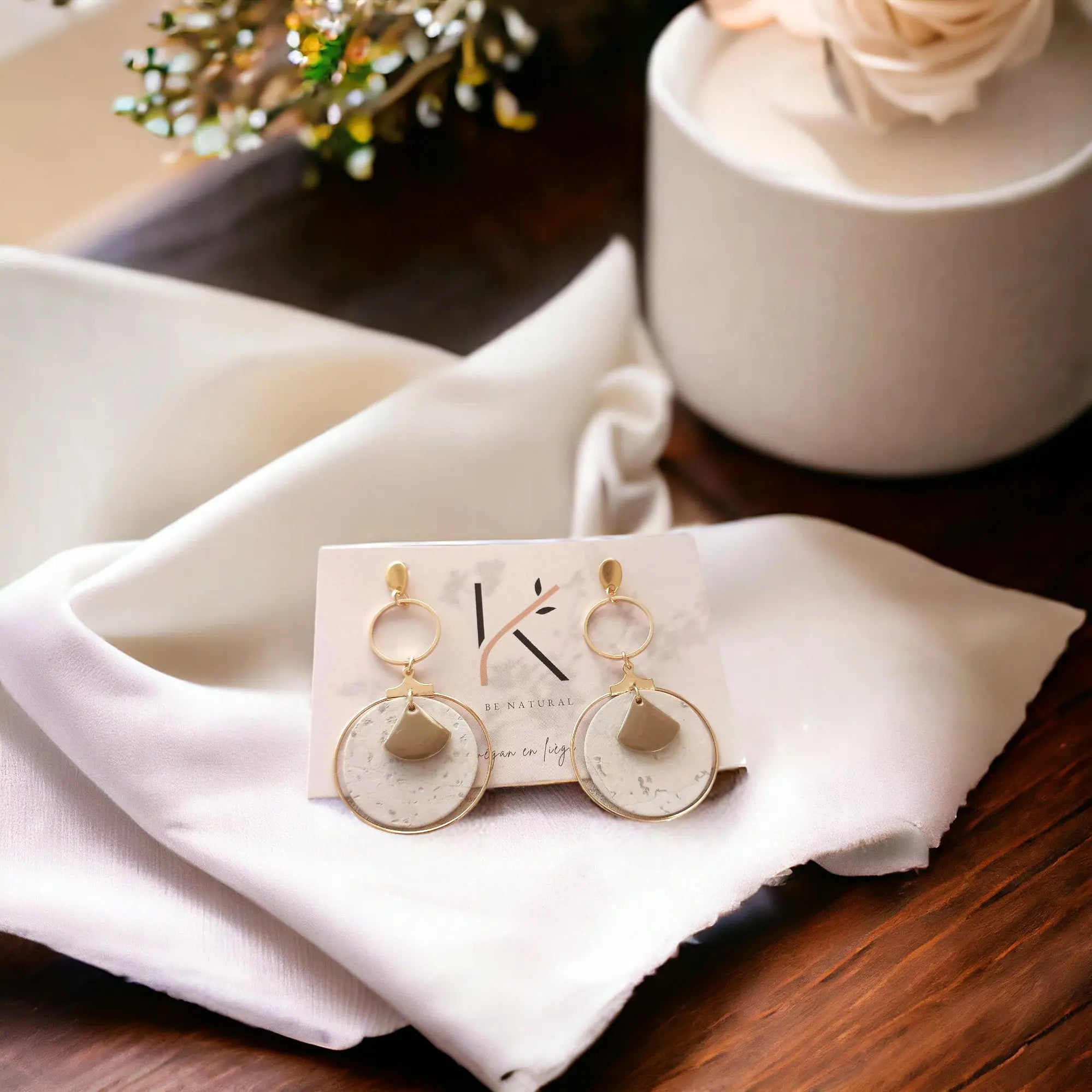 Boucles d'oreilles en liège Johana Karmyliege