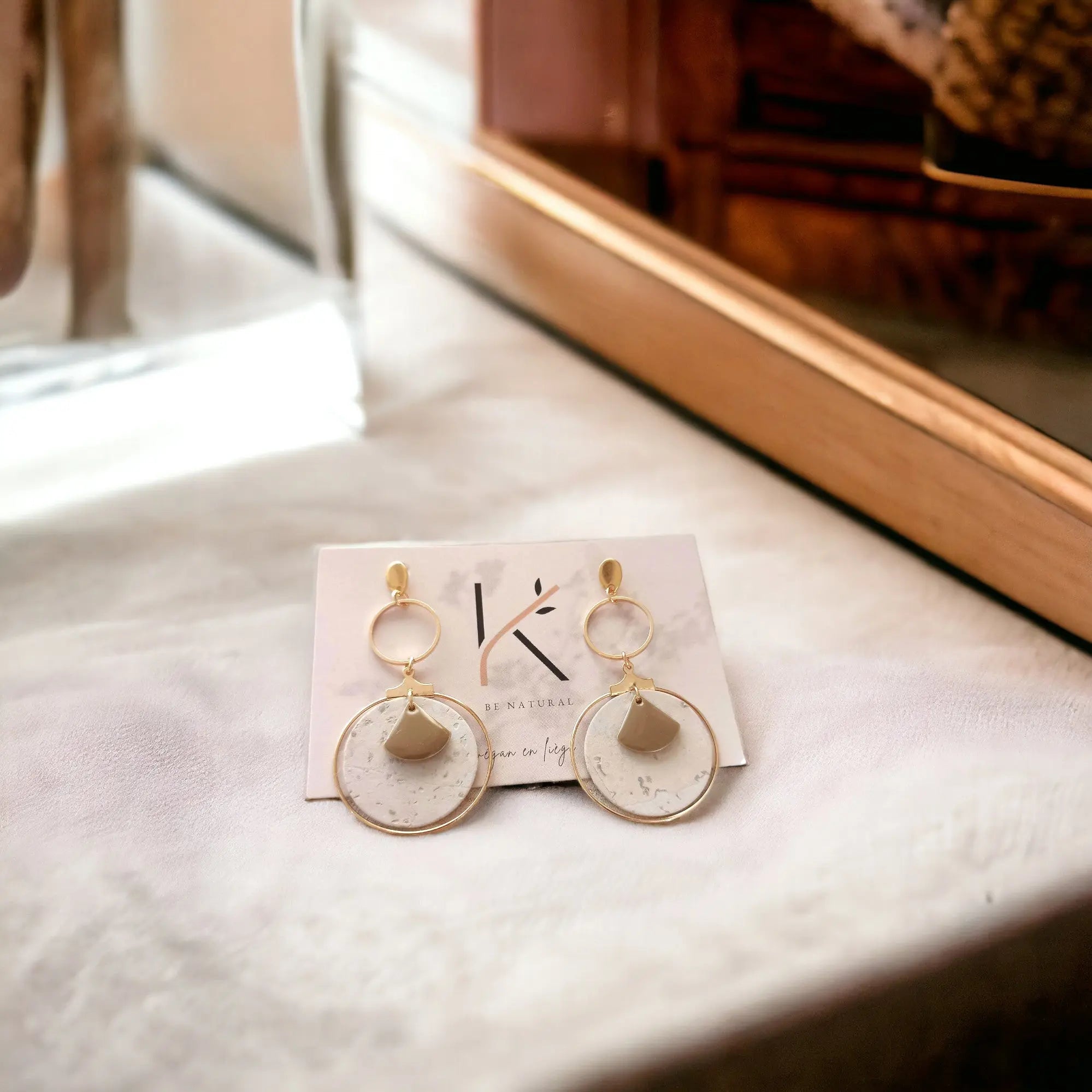 Boucles d'oreilles en liège Johana Karmyliege