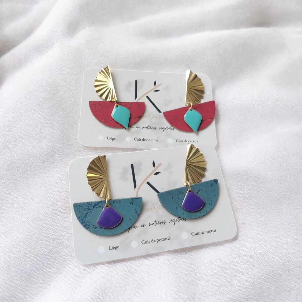 Boucles d'oreilles en liège Ninon Karmyliege
