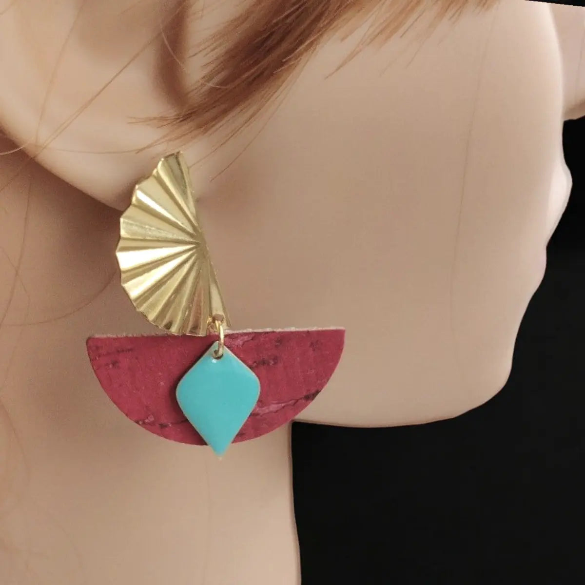 Boucles d'oreilles en liège Ninon Karmyliege