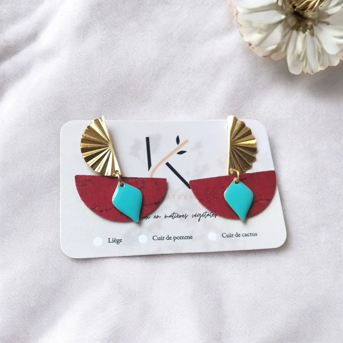 Boucles d'oreilles en liège Ninon Karmyliege