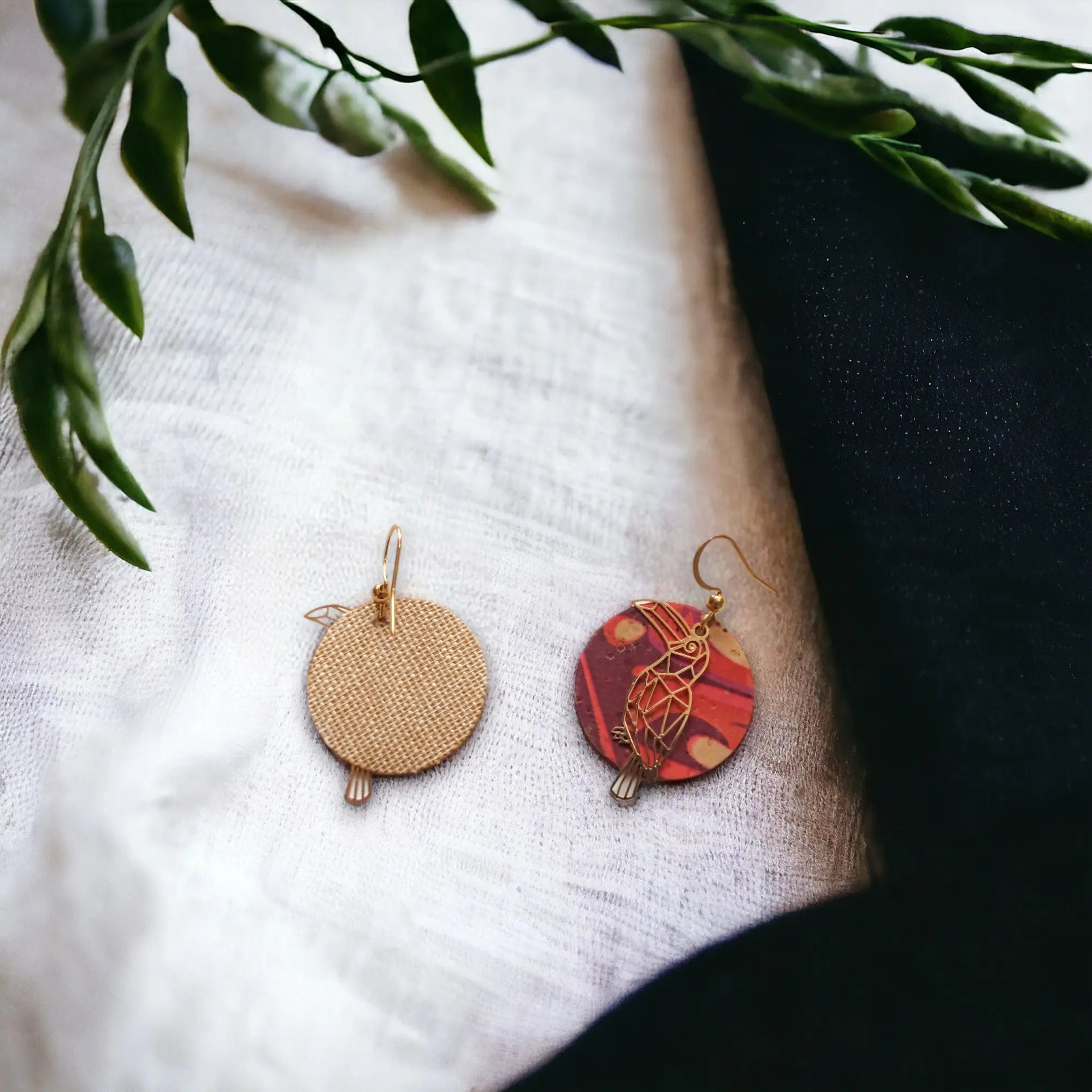 Boucles d'oreilles en liège Toucan Karmyliege