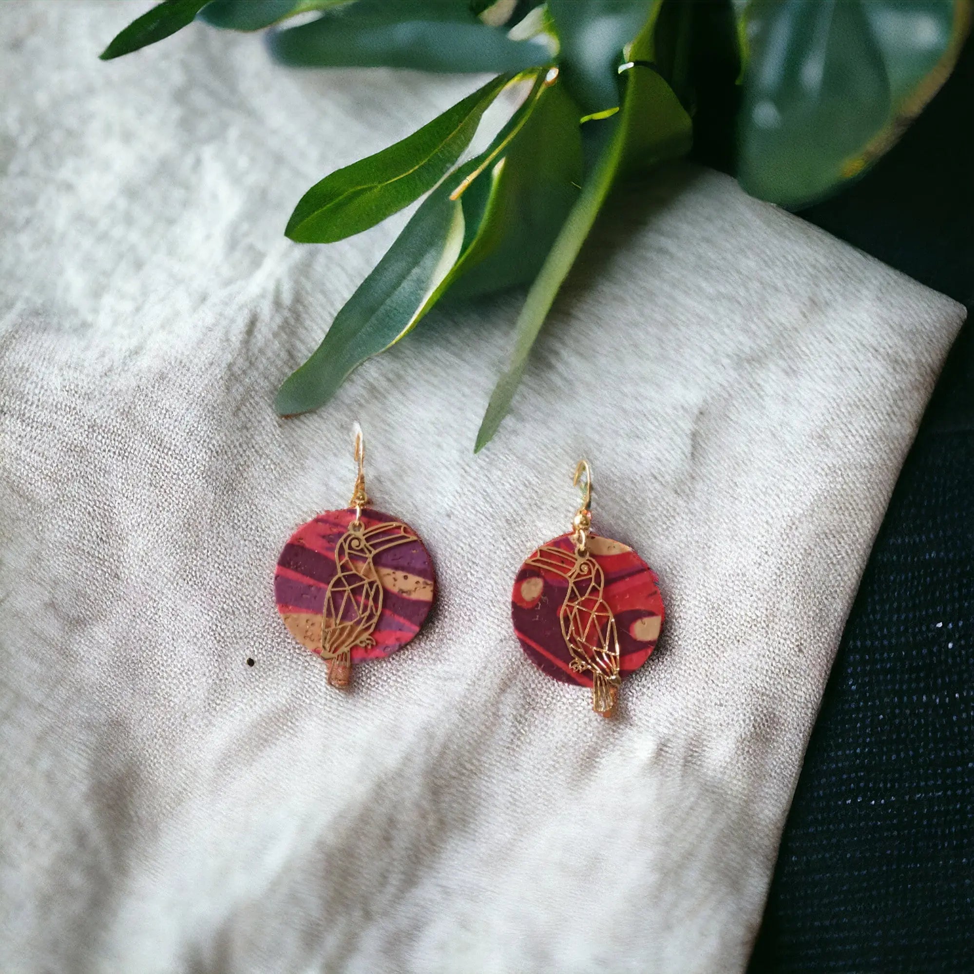 Boucles d'oreilles en liège Toucan Karmyliege