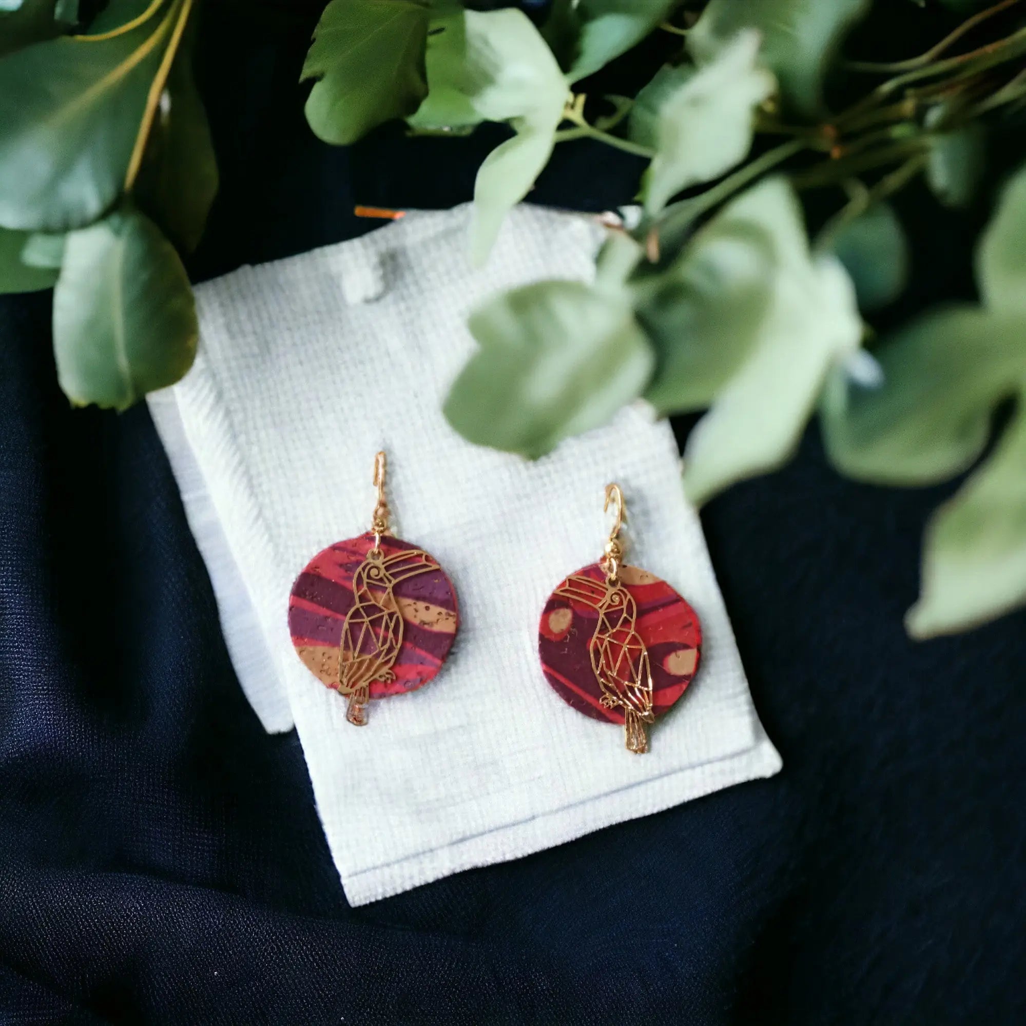 Boucles d'oreilles en liège Toucan Karmyliege