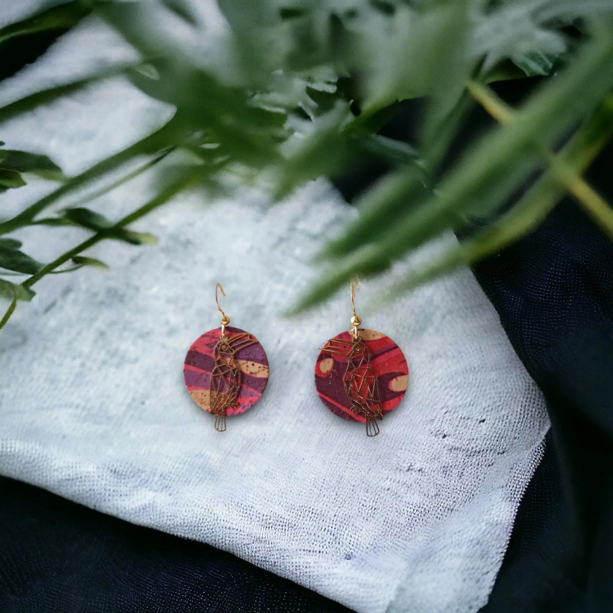 Boucles d'oreilles en liège Toucan Karmyliege