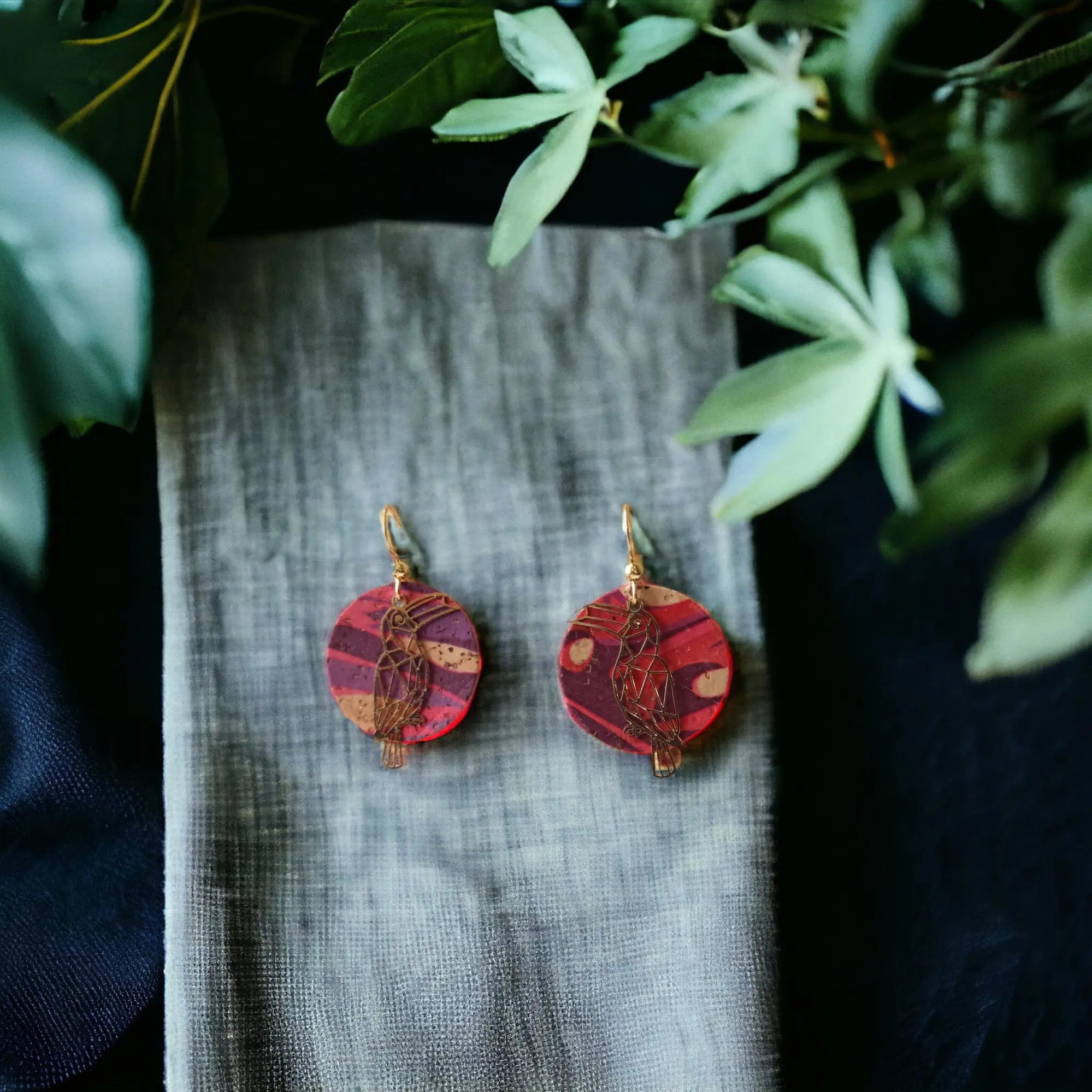 Boucles d'oreilles en liège Toucan Karmyliege