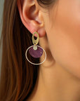 Boucles d'oreilles en liège, Laura Karmyliege Liège bordeaux doré