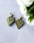 Boucles d'oreilles vegan, Alicia - Cuir de pomme ou cactus Karmyliege Cuir de cactus doré