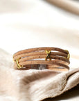 Bracelet en Liège Naturel Livia doré Karmyliege 20cm-Beige