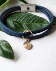 Bracelet en liège Elena Karmyliege 20-cm-poignet-fort-Bleu-foncé