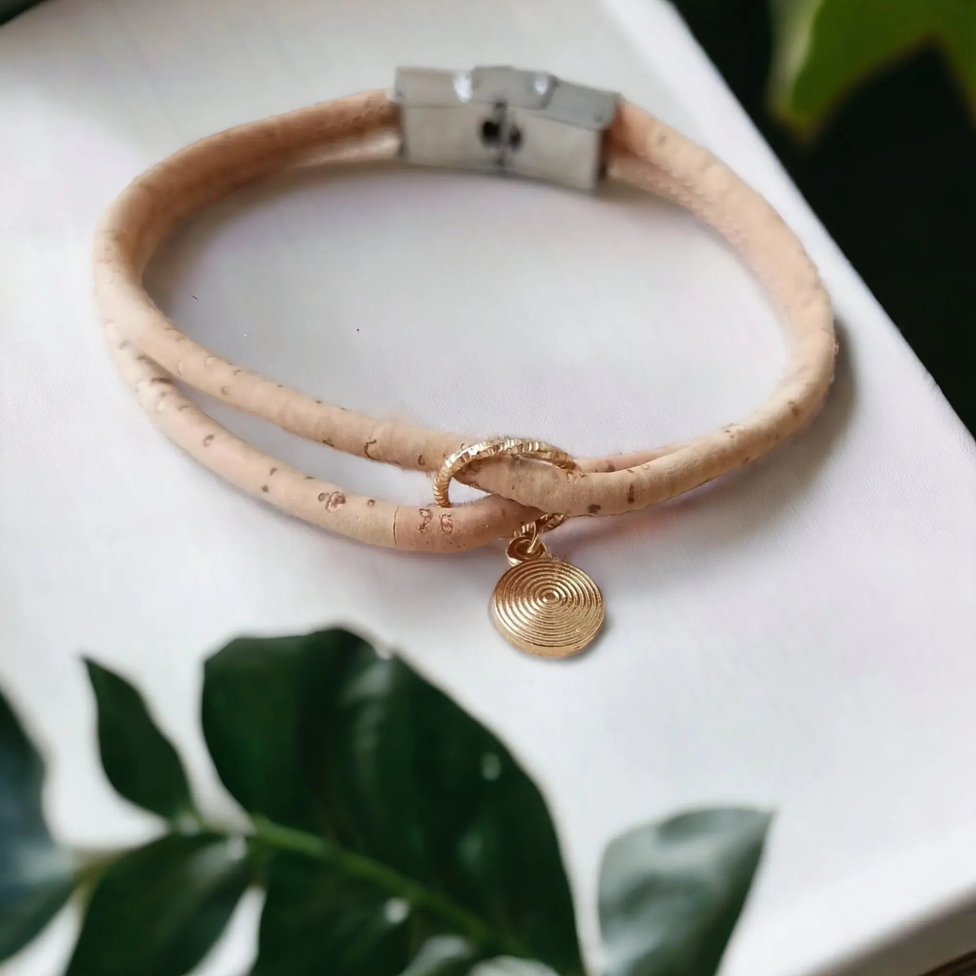 Bracelet en liège Elena Karmyliege 20-cm-poignet-fort-Beige