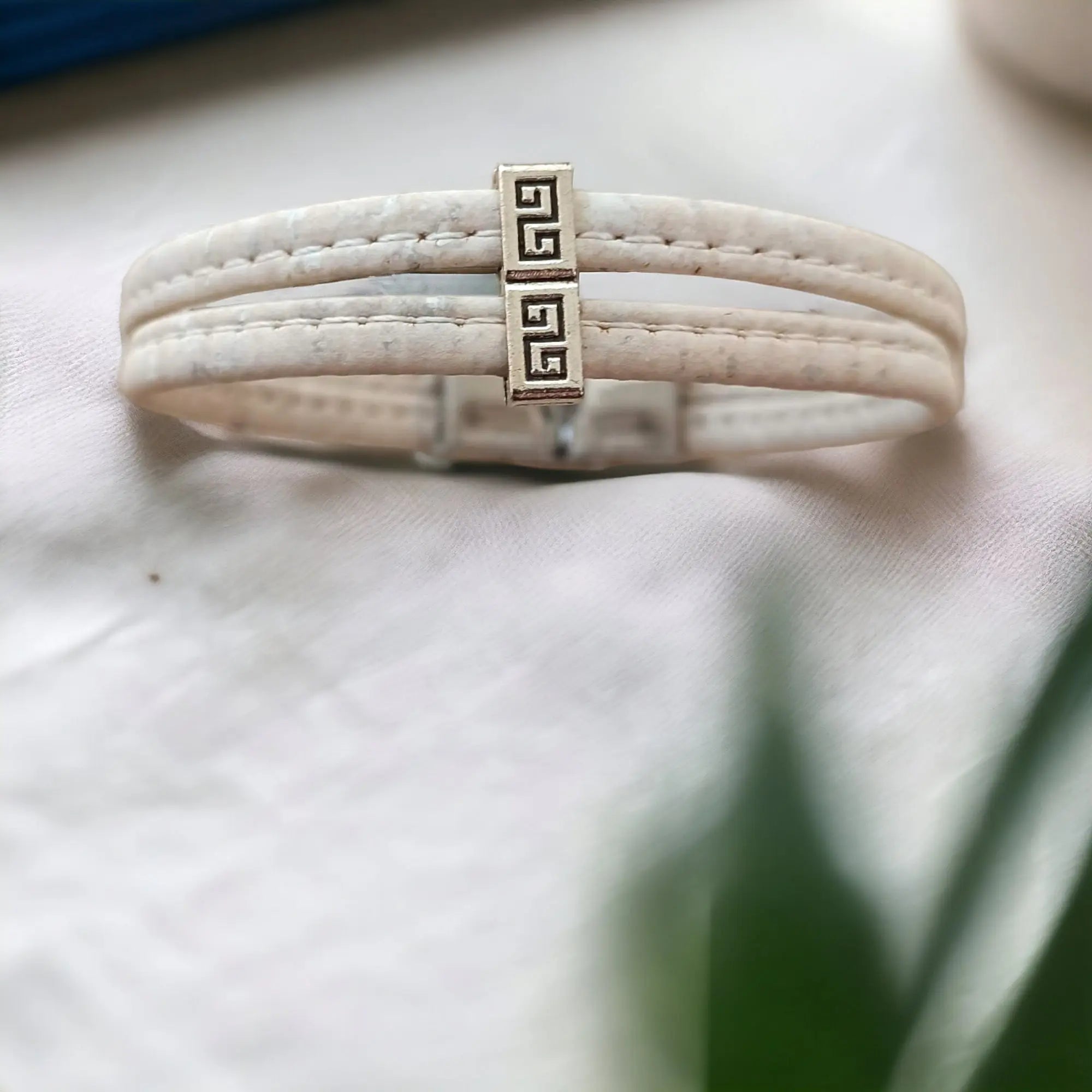 Bracelet en liège Sam Karmyliege 20cm-Blanc-crème