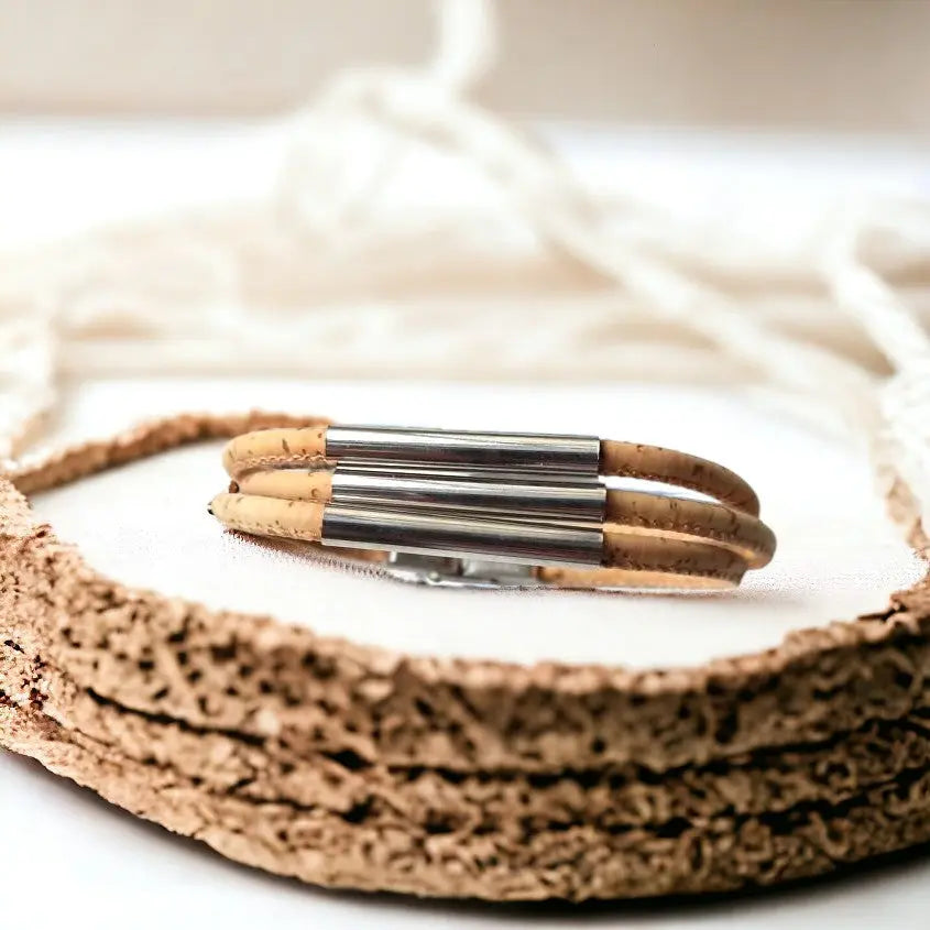 Bracelet en liège naturel Cléo Karmyliege 20cm-Beige