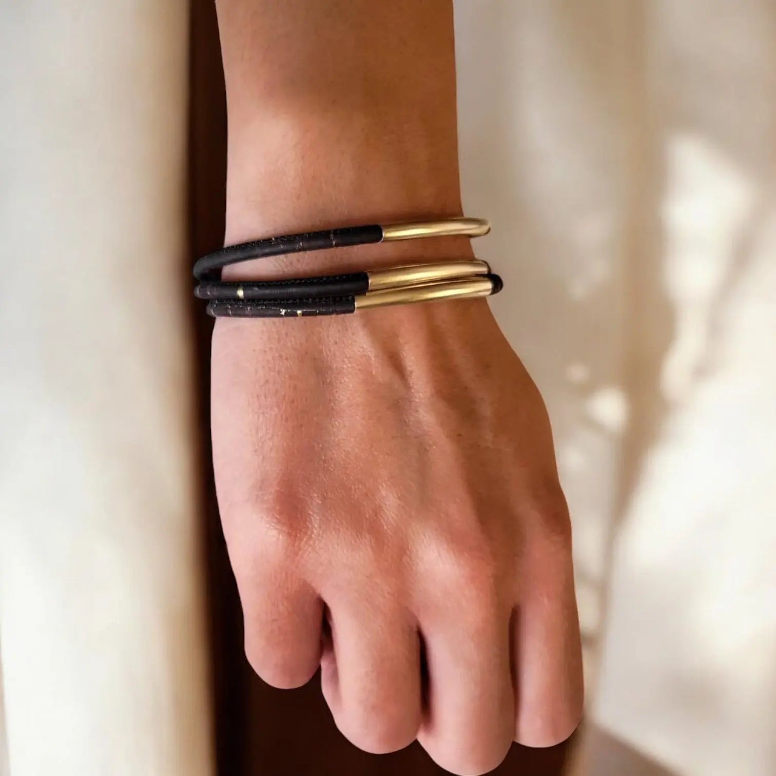 Bracelet en liège naturel Cléo Karmyliege 20cm-Noir