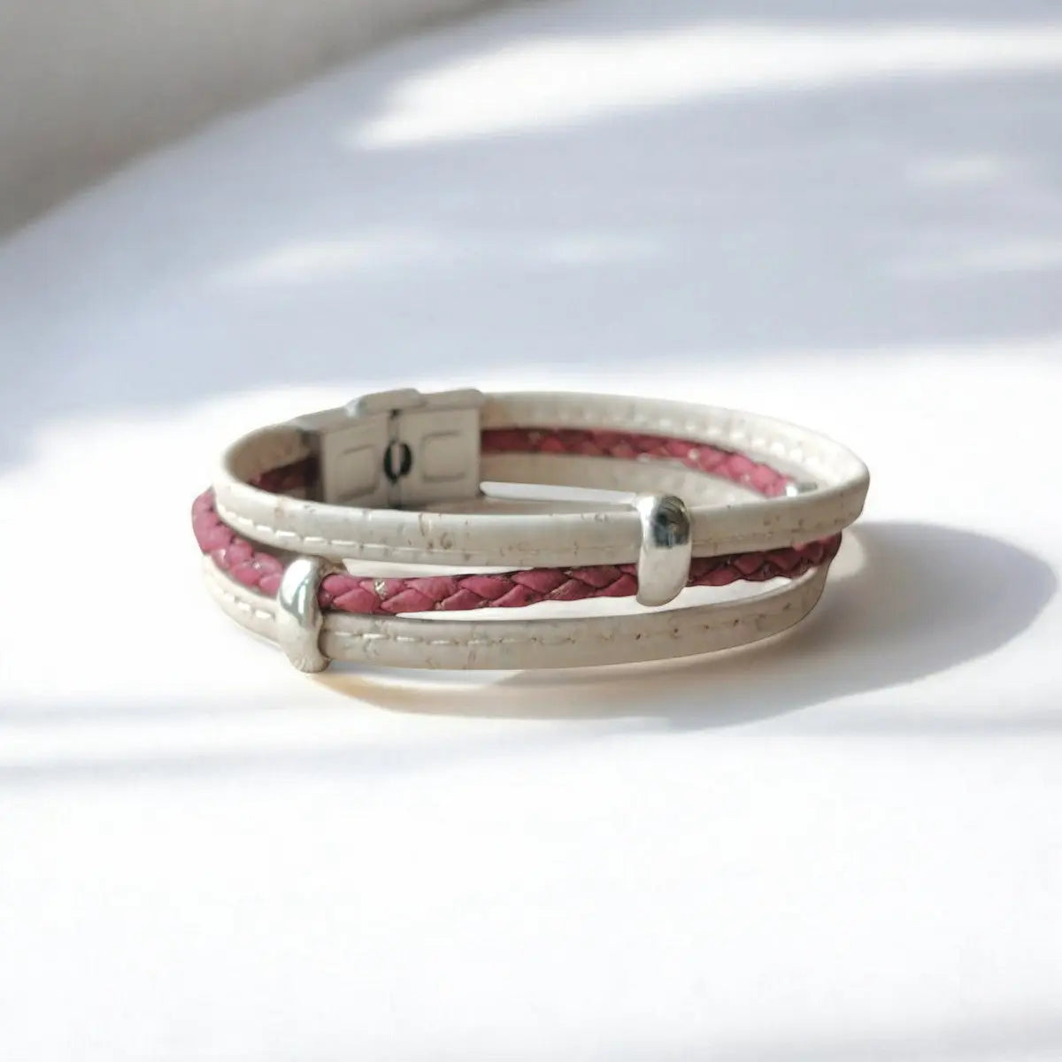 Bracelet vegan en liège Valentina, tressé doré Karmyliege