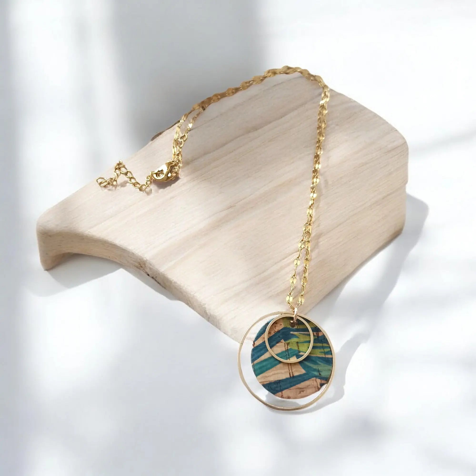 Collier en liège Lola et chaine en acier inoxydable Karmyliege