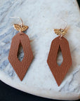 Grandes boucles d'oreilles en cuir de pomme Lili Karmyliege