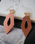 Grandes boucles d'oreilles en cuir de pomme Lili Karmyliege