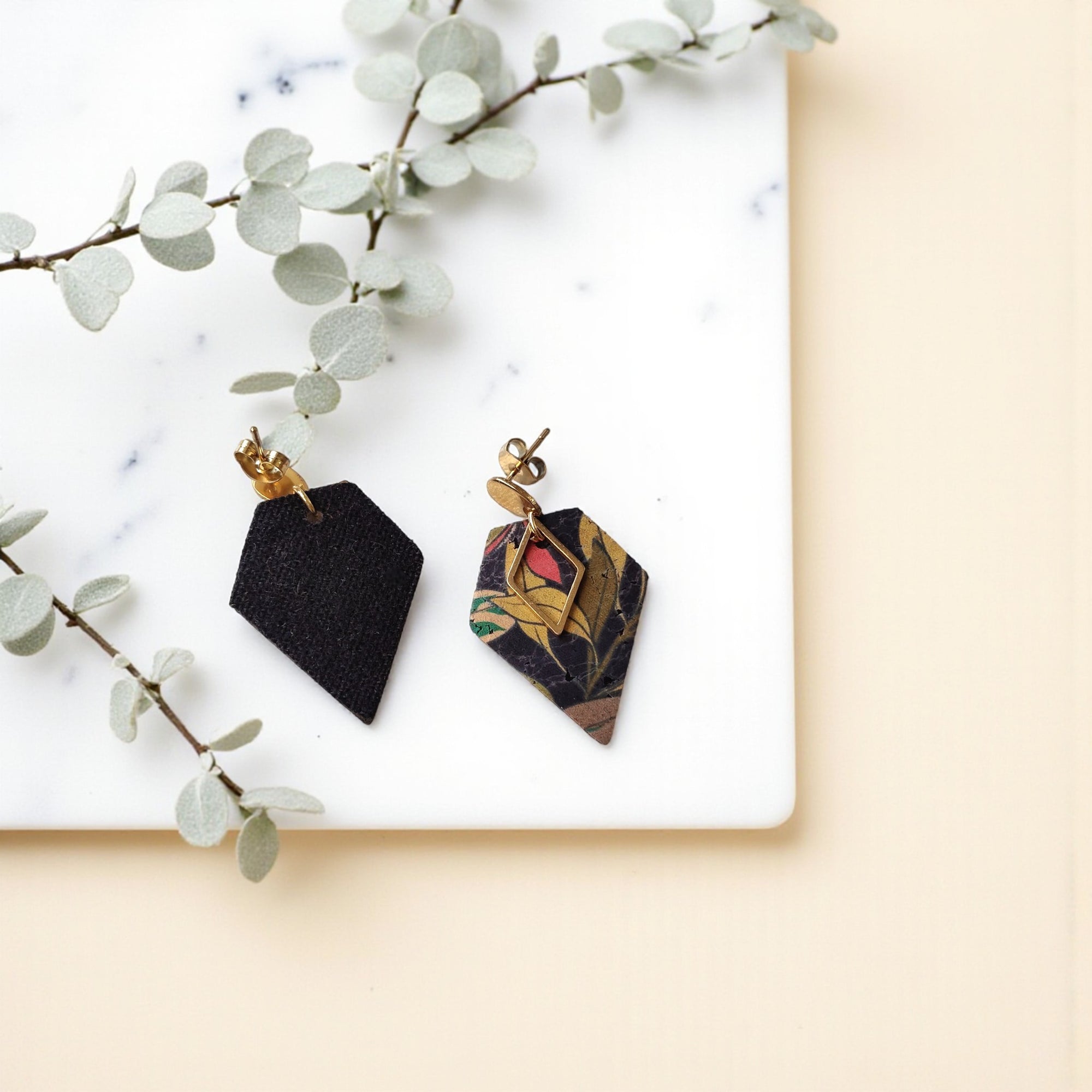 Boucles d'oreilles vegan, Alicia -en liège