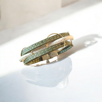 Bracelet en liège Olivia - Kaki - Bijoux été naturel femme