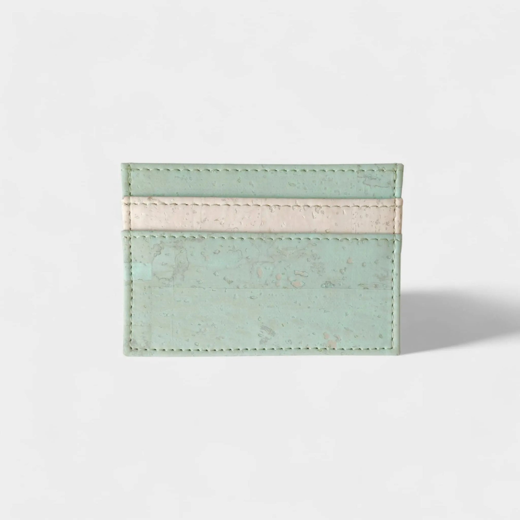 Porte-cartes vegan en liège coloré  Karmyliege Vert d'eau