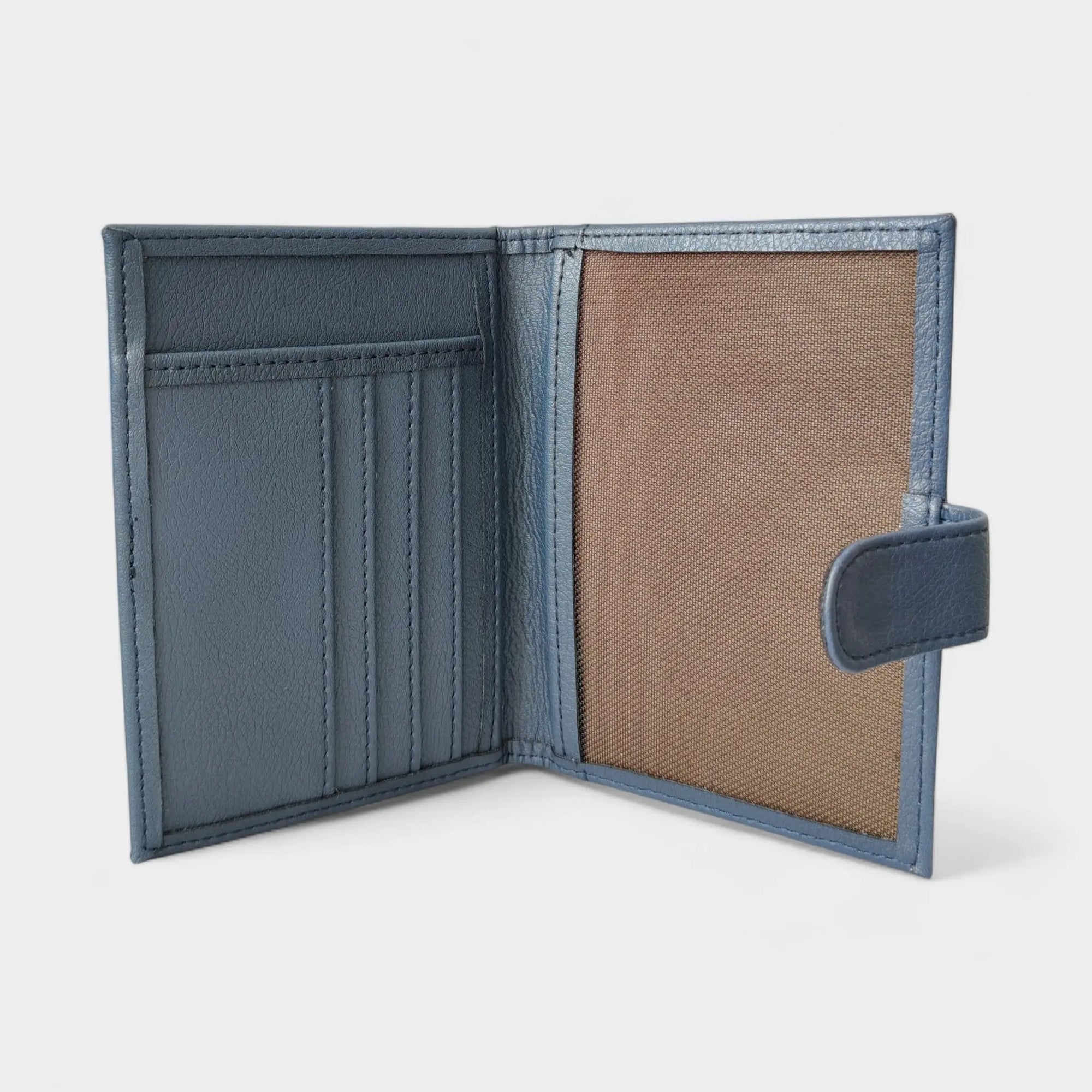 Porte documents vegan- passeport & cartes, Swan en peau de pomme bleu-nuit Karmyliege