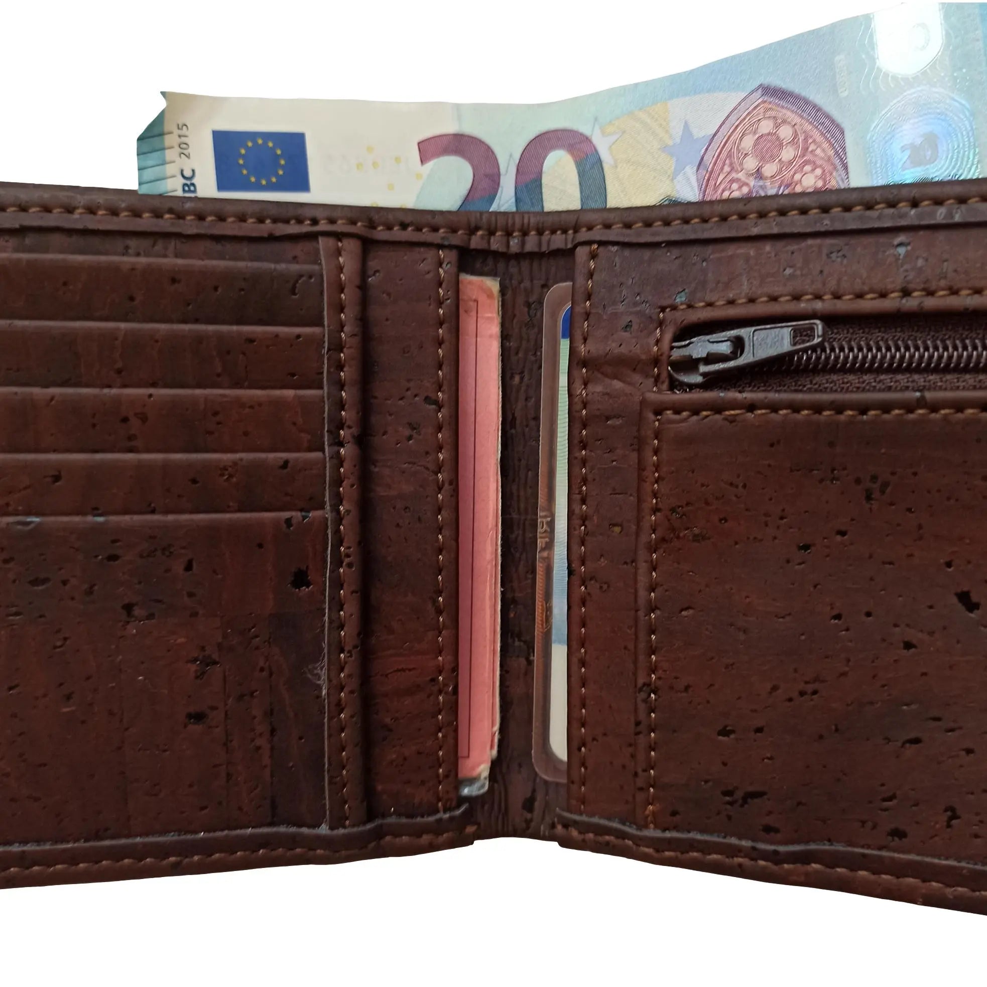Portefeuille en liège avec compartiment billets, Enzio Karmyliege