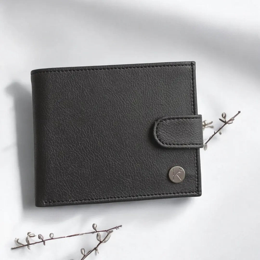 Portefeuille vegan en cuir de pomme - Apple-skin Roman Karmyliege Noir