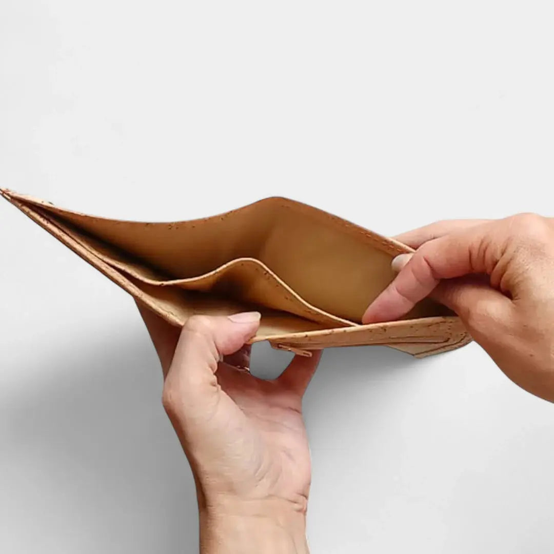 Portefeuille vegan en liège avec compartiment billets, Enzio Karmyliege
