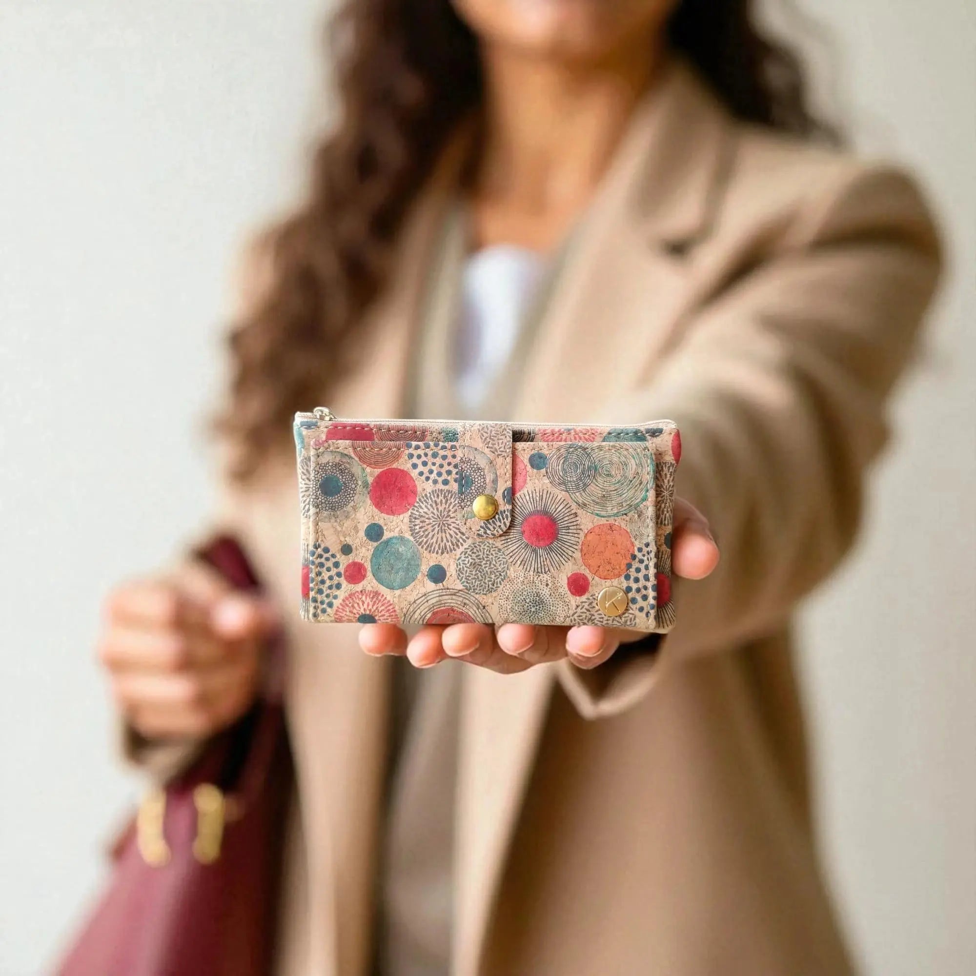 Portefeuille vegan en liège cercles, Lalie  Karmyliege