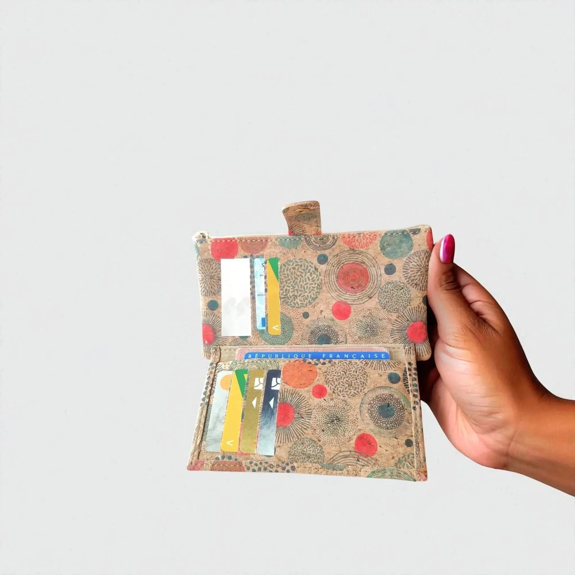 Portefeuille vegan en liège cercles, Lalie  Karmyliege