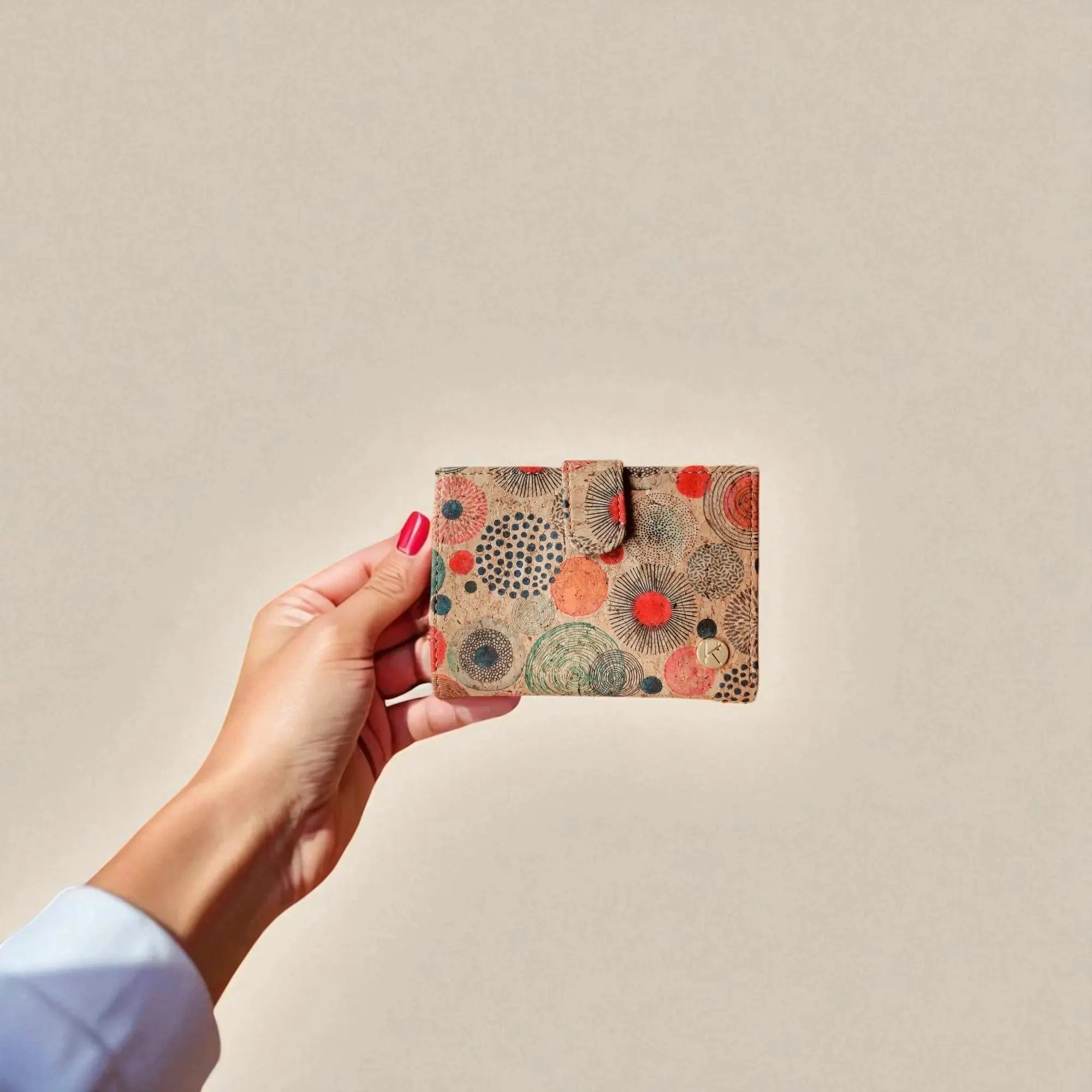 Portefeuille vegan en liège coloré, Zoé  Karmyliege Cercles