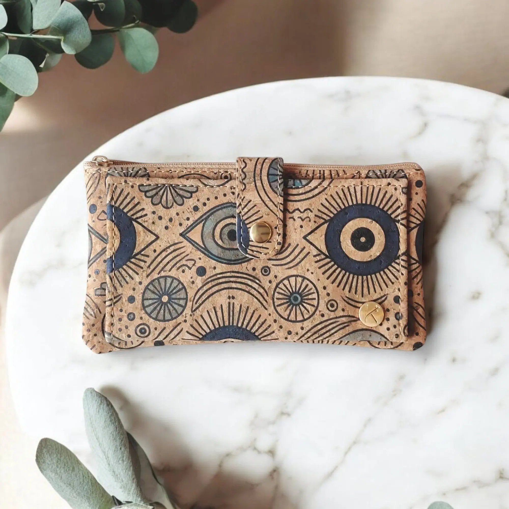 Portefeuille vegan en liège,  Lalie mystique  Karmyliege