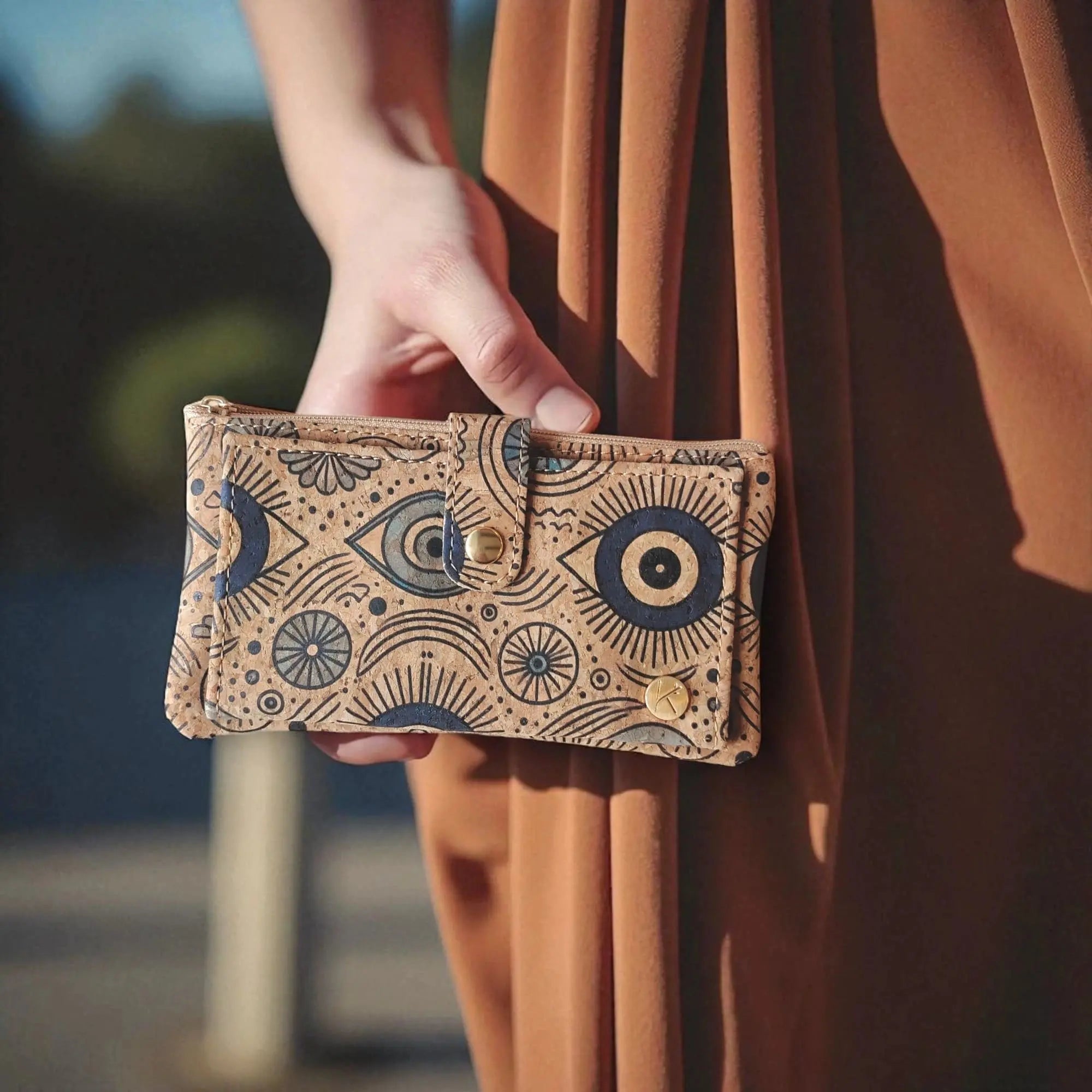 Portefeuille vegan en liège,  Lalie mystique  Karmyliege