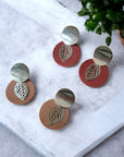 Boucles d'oreilles, Romane - Cuir de pomme