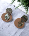 Boucles d'oreilles, Romane - Cuir de pomme