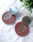 Boucles d'oreilles, Romane - Cuir de pomme