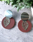 Boucles d'oreilles, Romane - Cuir de pomme