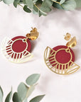 Boucles d'oreilles vegan en peau de pomme, Elena Karmyliege