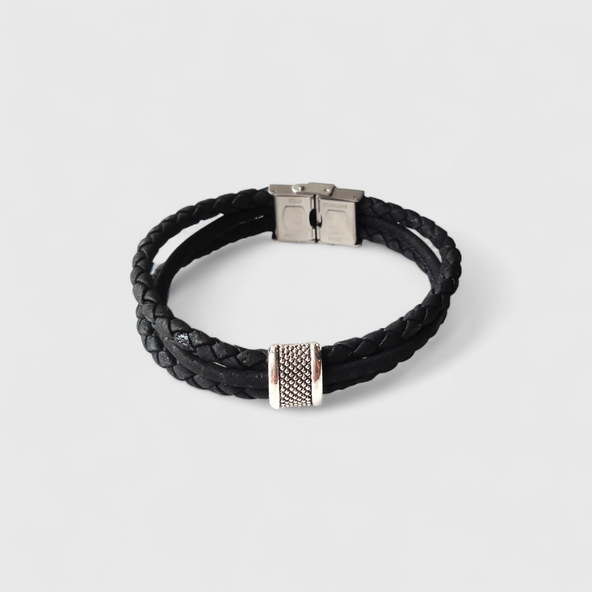 Bracelet vegan en liège tressé, Fabio