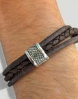 Bracelet en liège tressé Fabien - Bijoux Homme naturel Karmyliege