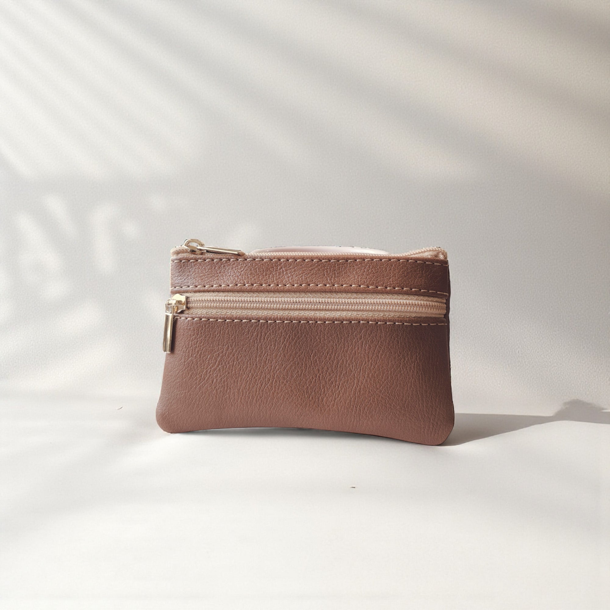 Porte-monnaie vegan en peau de pomme, camel
