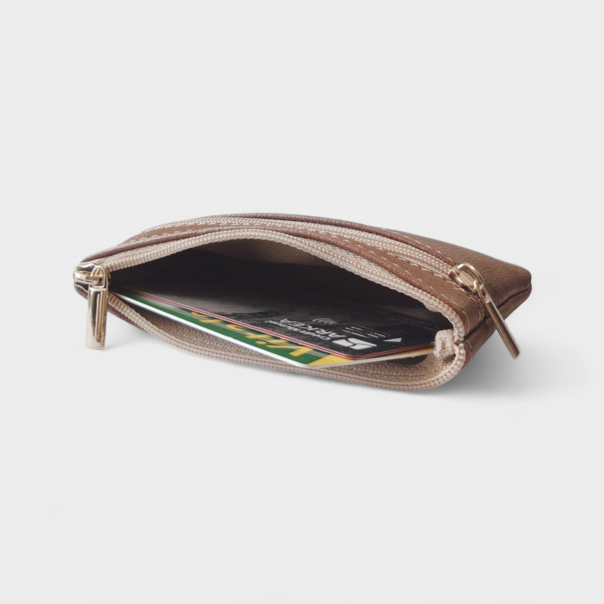 Porte-monnaie vegan en peau de pomme, camel