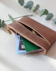 Porte-monnaie vegan en peau de pomme, camel Karmyliege
