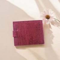 Portefeuille en liège avec zip, Roman bordeaux