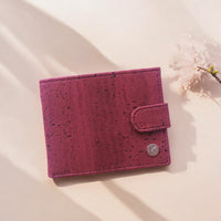 Portefeuille en liège avec zip, Roman bordeaux