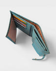 Portefeuille en liège, Zoé turquoise grisé