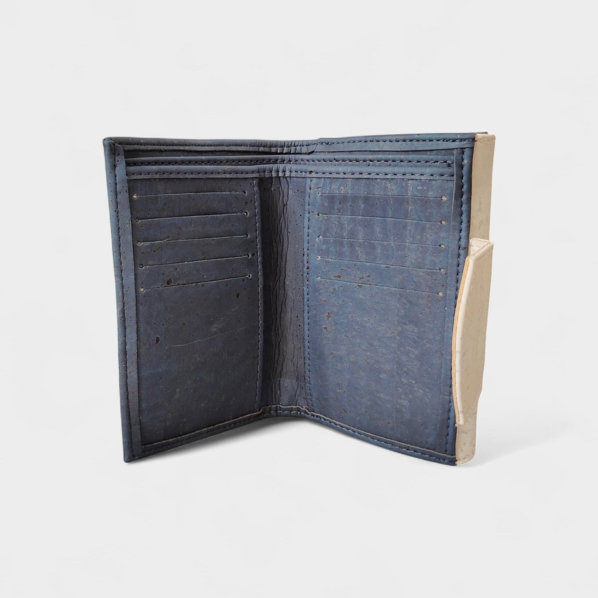 Portefeuille vegan en liège marine, Tiffany