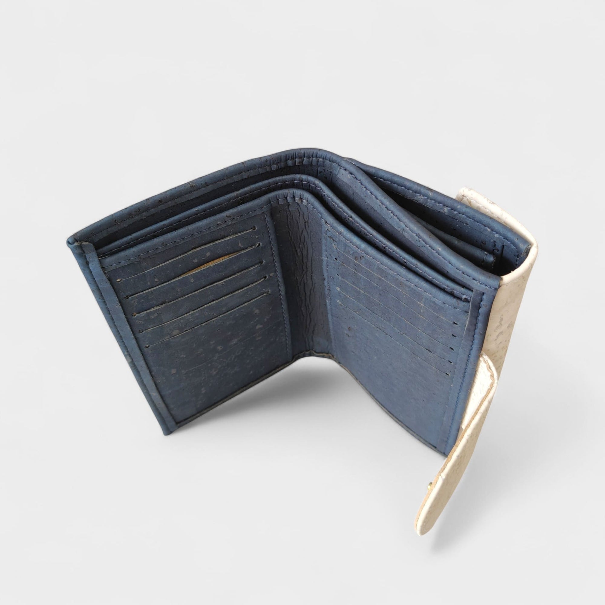Portefeuille vegan en liège marine, Tiffany